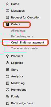 Orders-Credit limit management