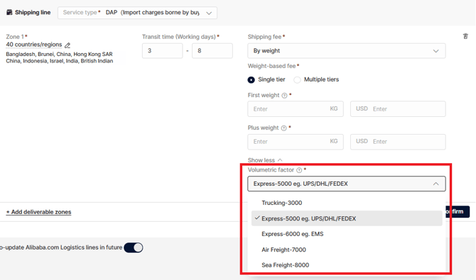 shippingTemplate8-by weight4 volumetric factor
